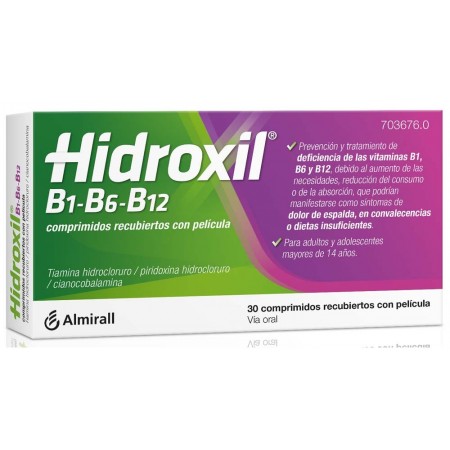 HIDROXIL B1 B6 B12 30 COMPRIMIDOS RECUBIERTOS