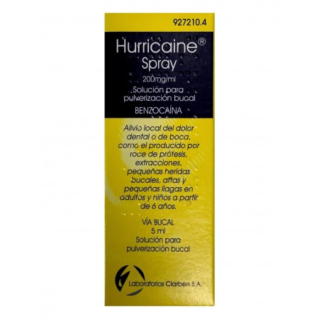 HURRICAINE PULVERIZADOR 200 MG/ML SOLUCION TOPICA PULVERIZADOR 5 ML