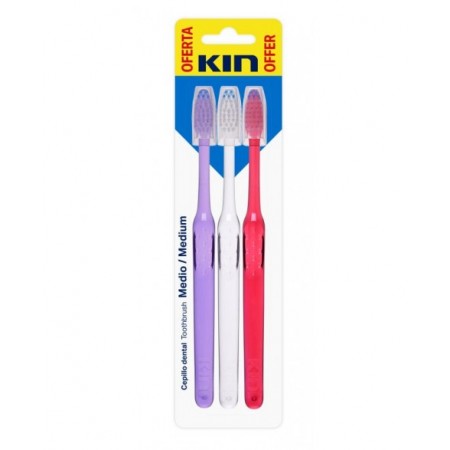 KIN TRIPLO CEPILLO MEDIO 3 UNIDADES
