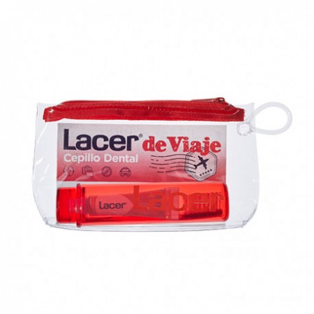 LACER SET DE VIAJE: CEPILLO DENTAL ADULTO COMPACTO + MINI PASTA DENTAL