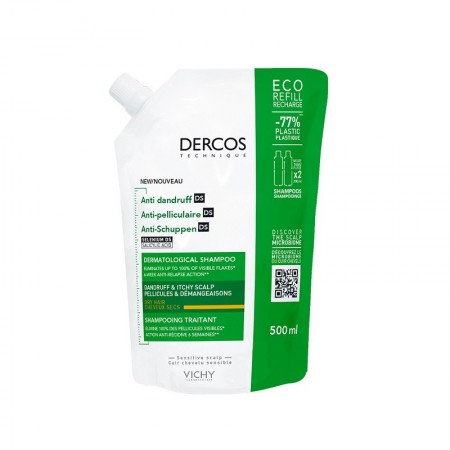 DERCOS CHAMPU ANTICASPA DS CABELLO SECO ECO RECARGA 390ML