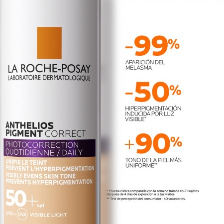 Eficacia clínica anti-manchas y reducción de hiperpigmentación La Roche-Posay Anthelios Pigment Correct