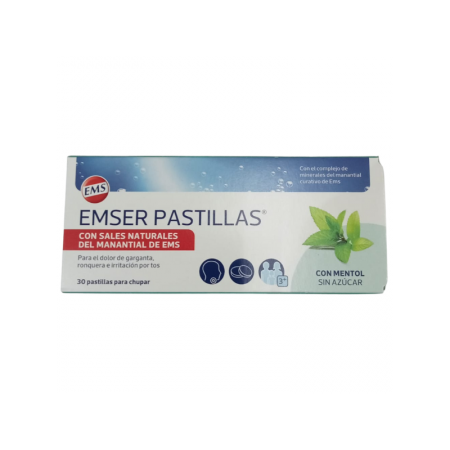 EMSER MENTOL SIN AZUCAR 30 PASTILLAS PARA CHUPAR
