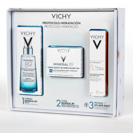 VICHY NECESER PROTOCOLO HIDRATACION MINERAL 89 SERUM 50 ML + MINERAL 89 GEL SORBET 50 ML + FPS