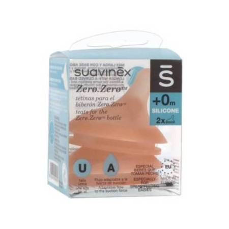 SUAVINEX ZERO-ZERO TETINA DE SILICONA LACTANCIA MIXTA 2 TETINAS