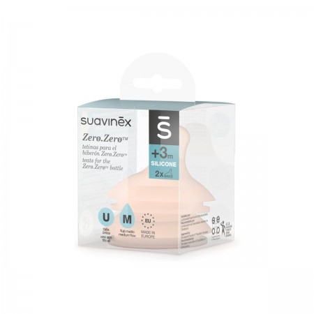 TETINA ZERO-ZERO SILICONA ANTICOLICO SUAVINEX FLUJO M