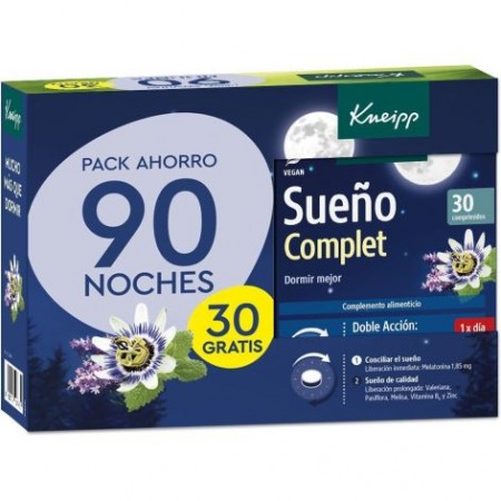 KNEIPP SUEÑO COMPLET 60 COMPRIMIDOS + 30 COMPRIMIDOS PACK AHORRO