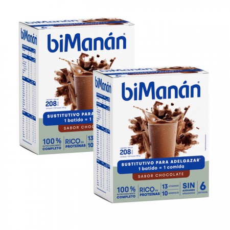 BIMANAN PACK DUPLO BATIDOS SABOR CHOCOLATE 6 BATIDOS + 6 BATIDOS 2ªUD 50%
