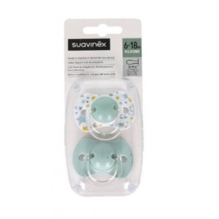 SUAVINEX CHUPETE SILICONA FISIOLOGICO 6-18 M 2 CHUPETES