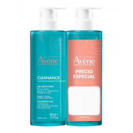 AVENE DUPLO CLEANANCE GEL LIMPIADOR 50% EN 2ªUD 2X400ML