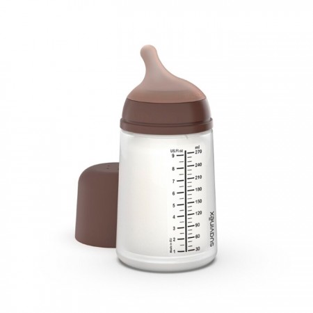 BIBERON SUAVINEX ZERO ZERO FLUJO MEDIO 270 ML +3 COLOR DEEP