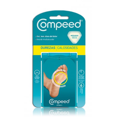 COMPEED DUREZAS Y CALLOSIDADES APOSITO HIDROCOLOIDE TALLA MEDIANA 6 APOSITOS