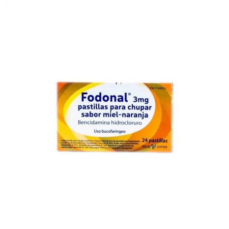 FODONAL 3 MG 24 PASTILLAS PARA CHUPAR MIEL NARANJA