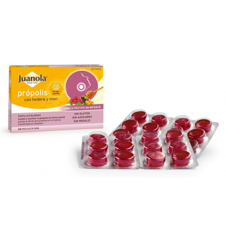 JUANOLA PROPOLIS HIEDRA Y FRUTAS DEL BOSQUE 24  PASTILLAS BLANDAS