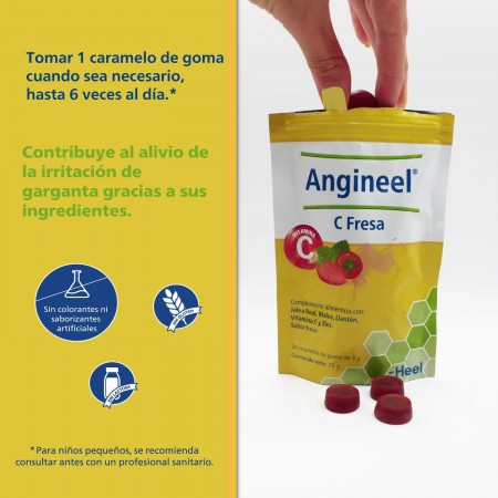 ANGINEEL C SABOR FRESA 24 CARAMELOS DE GOMA HEEL
