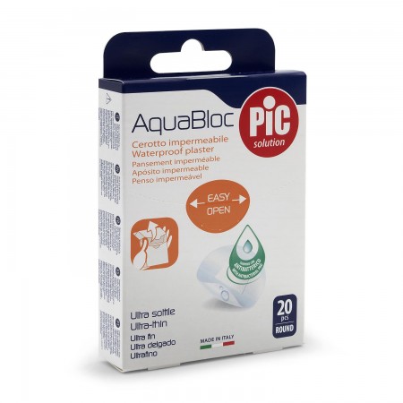 PIC AQUABLOC CON BACTERICIDA APOSITO ADHESIVO REDONDO 20 UNIDADES