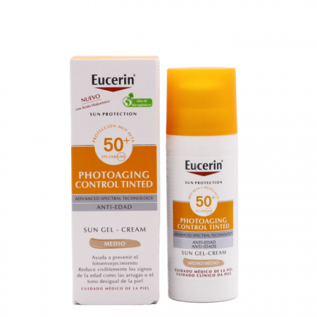 EUCERIN SUN PROTECTION 50+ ANTIEDAD GEL-CREMA COLOR MEDIO 50 ML