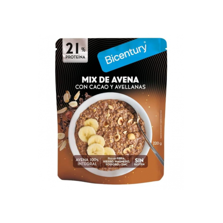 BICENTURY MIX DE AVENA CON CACAO Y AVELLANAS 21% PROTEINA