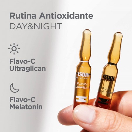 ISDINCEUTICS FLAVO-C ULTRAGLICAN SERUM 10 AMPOLLAS + FLAVO C MELATONIN SERUM 10 AMPOLLAS