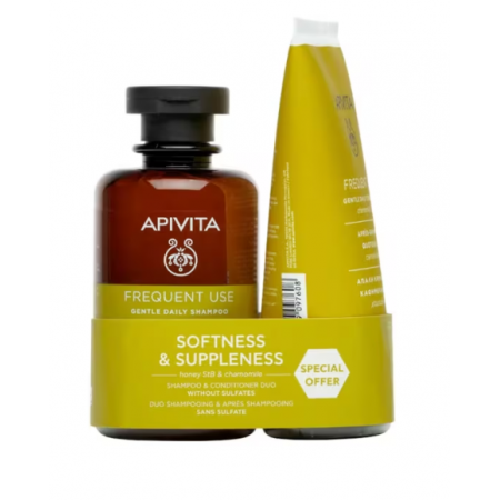 APIVITA PACK  USO DIARIO CHAMPU DE CAMOMILA 250ML + ACONDICIONADOR DE CAMOMILA 150ML