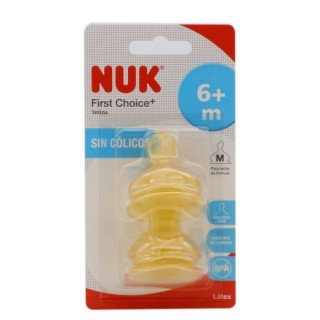 NUK TETINA DE LATEX FIRST CHOICE +6 MESES LECHE FLUJO M 2 TETINAS