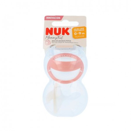 NUK CHUPETE SILICONA MOMMY FEEL 0 - 9 MESES ROJO