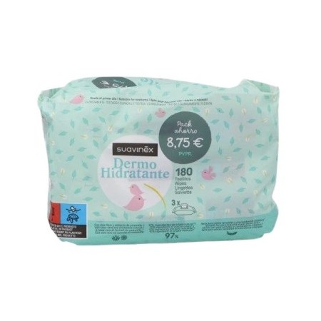 SUAVINEX PACK TOALLITAS PARA BEBE DERMO HIDRATANTES 3X60 TOALLITAS