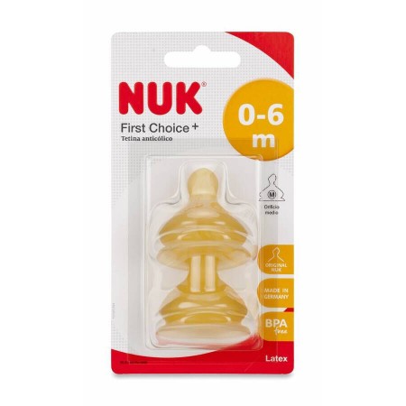 NUK TETINA LATEX FIRST CHOICE T-1 S 0-6 MESES 2 TETINAS