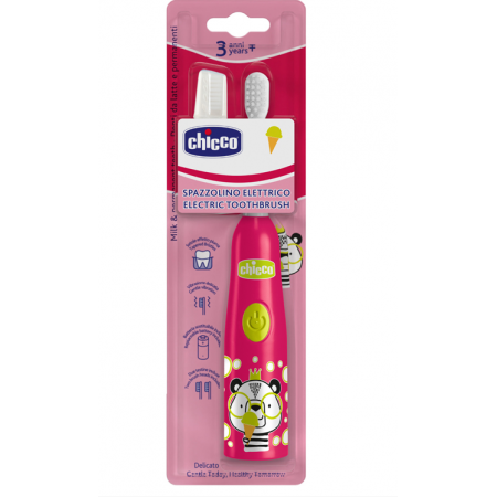 CHICCO CEPILLO DENTAL ELECTRICO INFANTIL +3 AÑOS ROJO PANDA