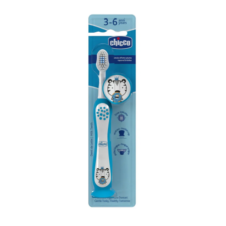 CHICCO CEPILLO DE DIENTES 3-6 AÑOS COLOR AZUL TIGRE