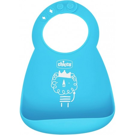CHICCO EASY START PACK ACCESORIOS SILICONA AZUL: PLATO, BABERO Y CUCHARA