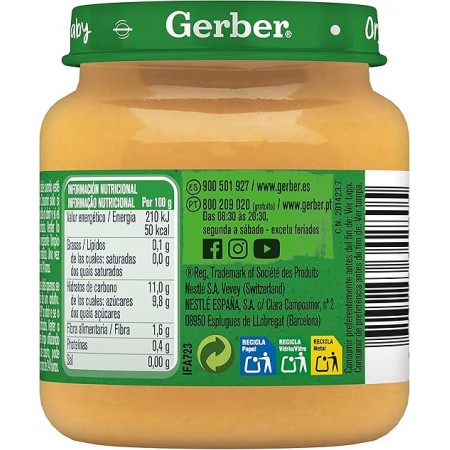 GERBER ORGANIC MANZANA MELOCOTON ALBARICOQUE TARRITO 125 G
