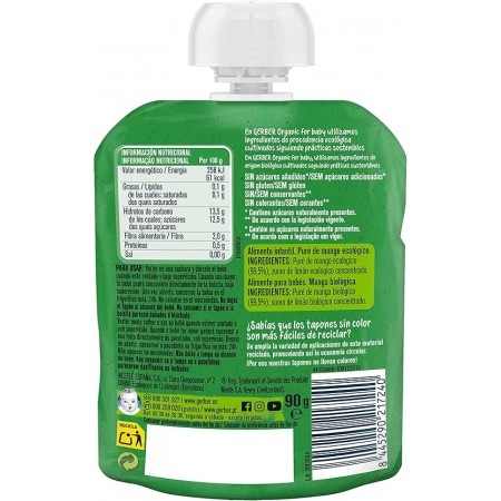 GERBER ORGANIC POUCH MANGO 90 G