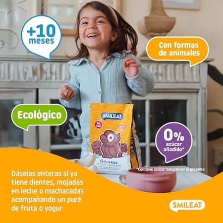 SMILEAT GALLETAS DE ESPELTA AVENA Y CACAO ECO BOLSA 220 G