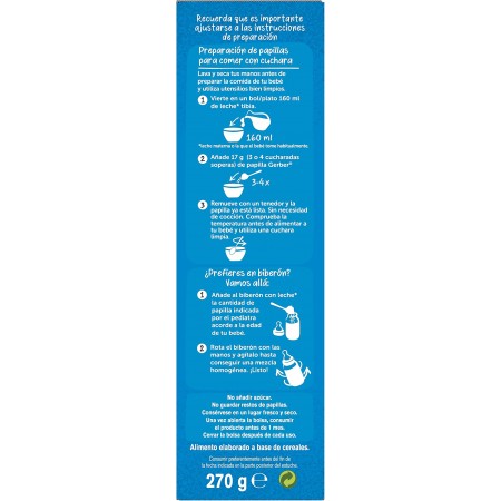 GERBER MULTICEREALES INTEGRALES FRUTA 0%AZUCAR 270 G