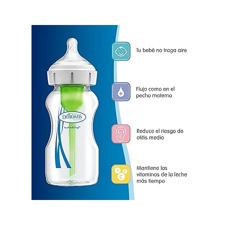 DR BROWN´S BIBERON BOCA ANCHA ANTICOLICO NATURAL FLOW 270 ML OCEANO