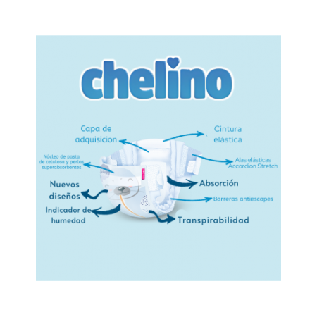 CHELINO PAÑAL INFANTIL FASHION & LOVE TALLA 6 (17 - 28 KG) 27 PAÑALES