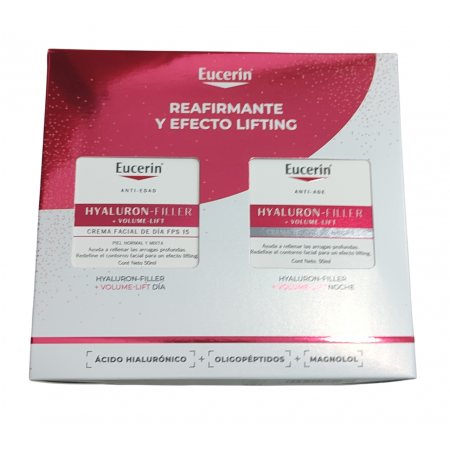 EUCERIN COFRE REAFIRMANTE HYALURON FILLER VOLUME CREMA DE DIA FPS15 50ML+ CREMA DE NOCHE 50ML