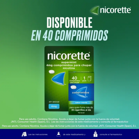 NICORETTE SUPERMINT EFG 4 MG 40 COMPRIMIDOS PARA CHUPAR