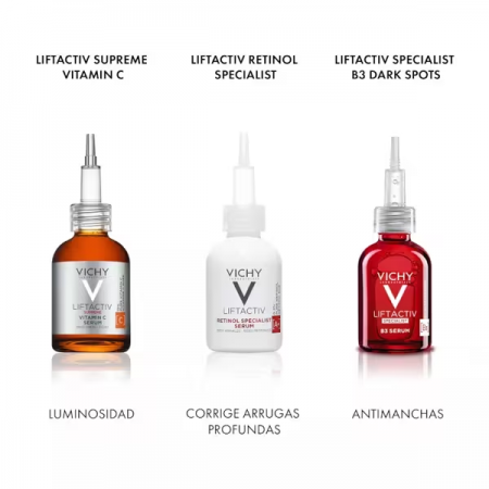 Gama de sérums Vichy Liftactiv para aportar luminosidad, corregir arrugas o reducir manchas