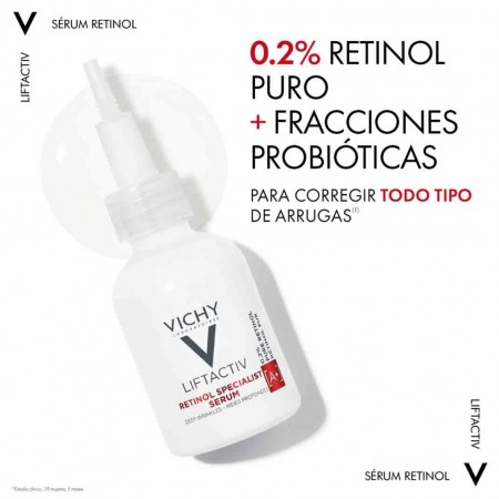 Fórmula avanzada antiedad de Vichy con alta concentración de retinol puro y probióticos
