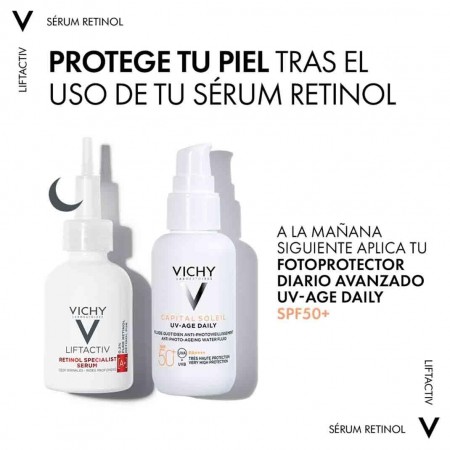 Importancia de aplicar fotoprotector solar SPF 50 tras usar sérum de retinol de noche