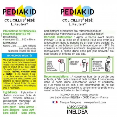 PEDIAKID COLICILLUS BEBE L. REUTERI+ GOTAS CON PIPETA 8 ML