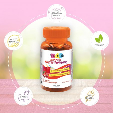 PEDIAKID GUMMIES MULTIVITAMINAS 60 GOMINOLAS SABOR CEREZA