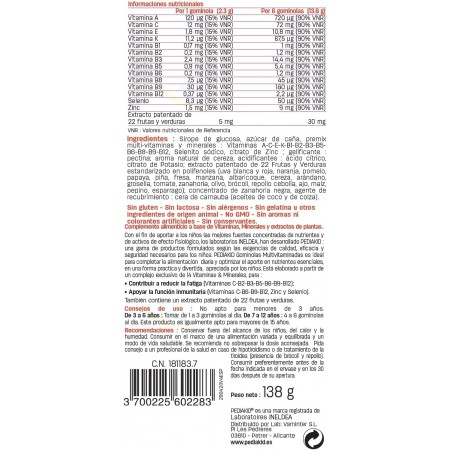 PEDIAKID GUMMIES MULTIVITAMINAS 60 GOMINOLAS SABOR CEREZA