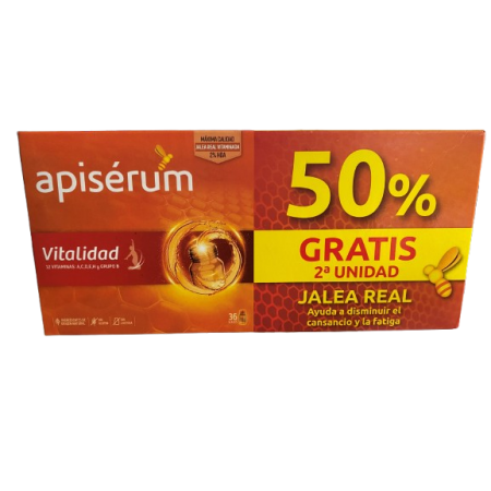 APISERUM VITALIDAD PACK AHORRO 2º UD 50% 18+18 VIALES BEBIBLES 10 ML