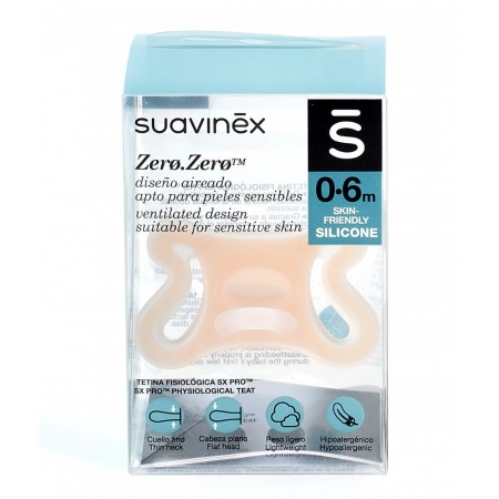 SUAVINEX CHUPETE SILICONA FISIOLOGICO SX PRO ZERO-ZERO 0 - 6 MESES COLOR LIGHT