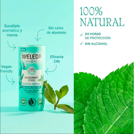 WELEDA DESODORANTE STICK EUCALIPTO Y MENTA SIN ALCOHOL 50 G