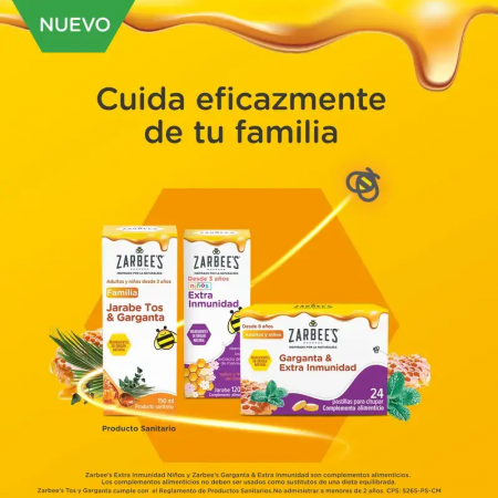 ZARBEES GARGANTA Y EXTRA INMUNIDAD 24 PASTILLAS PARA CHUPAR