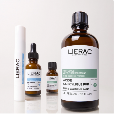 LIERAC PACK PROTOCOLO ANTIINPERFECCIONES PURE ACID SALICYLIC PEELING 100ML + STOP GRANOS 15ML